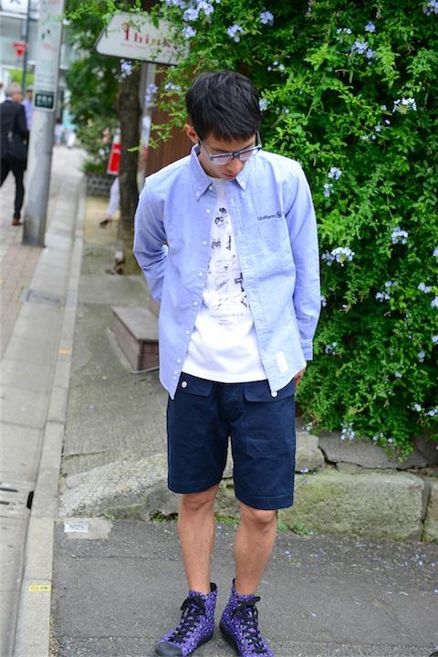 Uniform NERV オックスフォードシャツxRADIOEVAタイポグラフィTシャツ