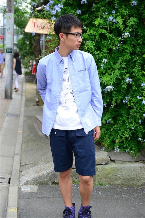 Uniform NERV オックスフォードシャツxRADIOEVAタイポグラフィTシャツ