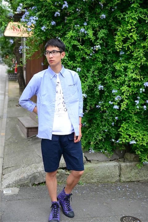 Uniform NERV オックスフォードシャツxRADIOEVAタイポグラフィTシャツ