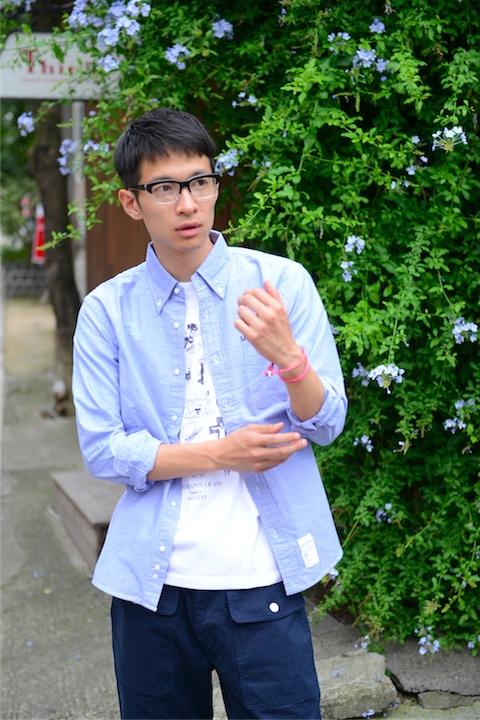 Uniform NERV オックスフォードシャツxRADIOEVAタイポグラフィTシャツ