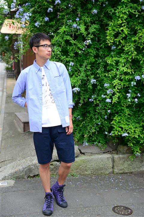 Uniform NERV オックスフォードシャツxRADIOEVAタイポグラフィTシャツ