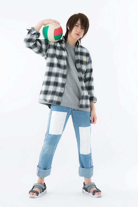ハイキュー!!×MANGART BEAMS T 梟谷学園高校 モデル　チェックシャツ シャツ