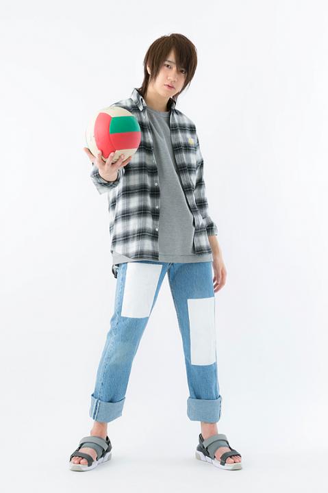 ハイキュー!!×MANGART BEAMS T 梟谷学園高校 モデル　チェックシャツ シャツ