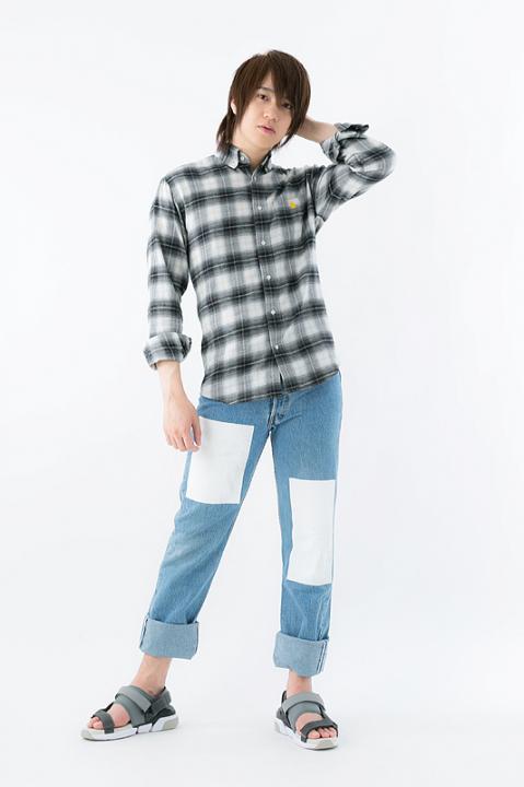 ハイキュー!!×MANGART BEAMS T 梟谷学園高校 モデル　チェックシャツ シャツ