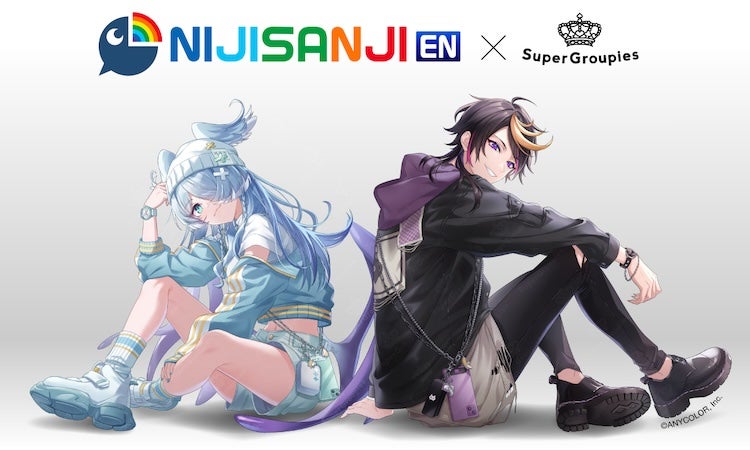 『NIJISANJI EN』より、闇ノシュウ&エリーラ ペンドラのアパレルグッズが登場! NIJISANJI EN × Super Groupies ©ANYCOLOR, Inc.