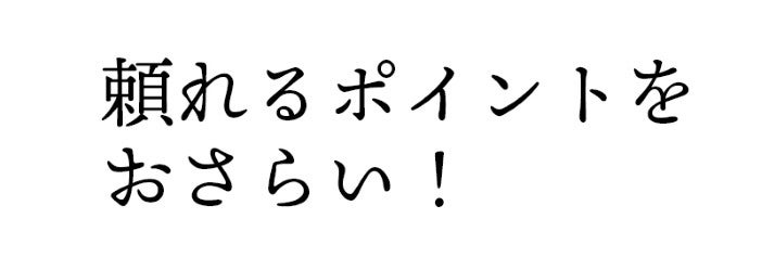 頼れるポイントをおさらい！