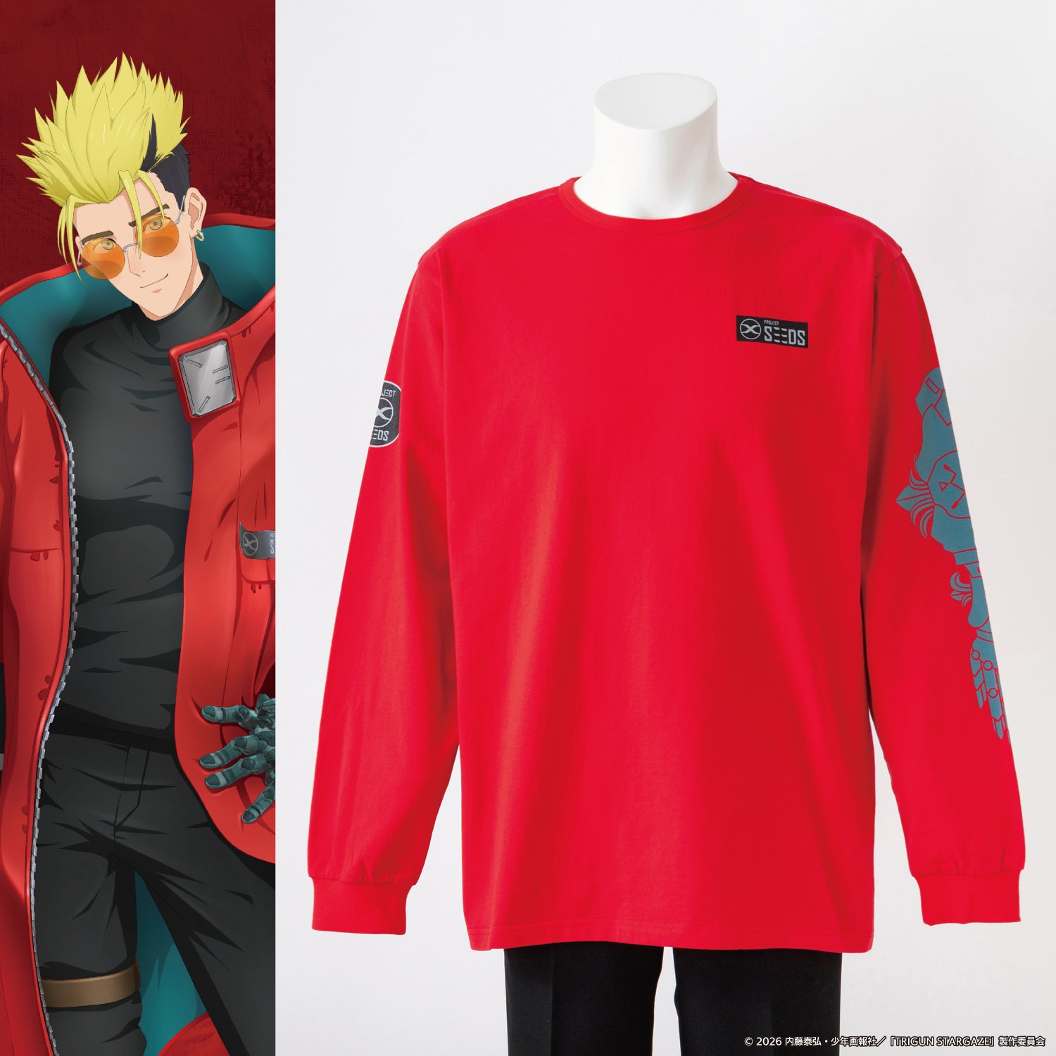 ヴァッシュ・ザ・スタンピード モデル ロングスリーブTシャツ TRIGUN STARGAZE トライガン・スターゲイズ