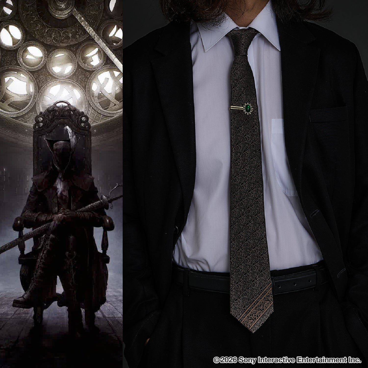 時計塔のマリア モデル ネクタイ＆ネクタイピン セット Bloodborne
