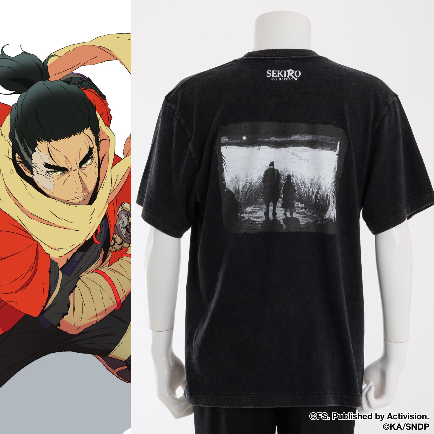 狼＆九郎 モデル Tシャツ 黒 SEKIRO: NO DEFEAT