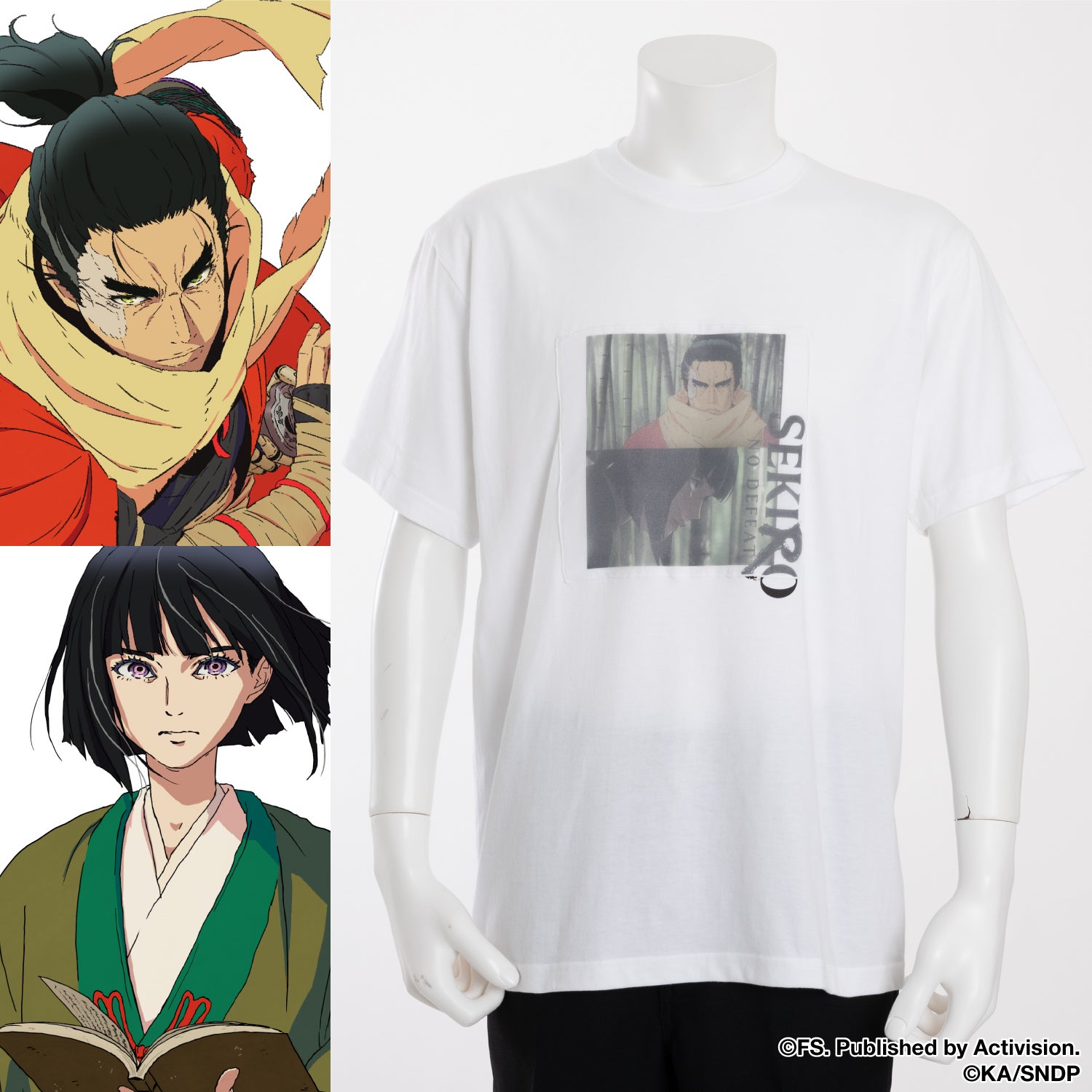 狼＆九郎 モデル Tシャツ 白 SEKIRO: NO DEFEAT